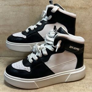 Steve Madden Black and White High-Top Sneakers